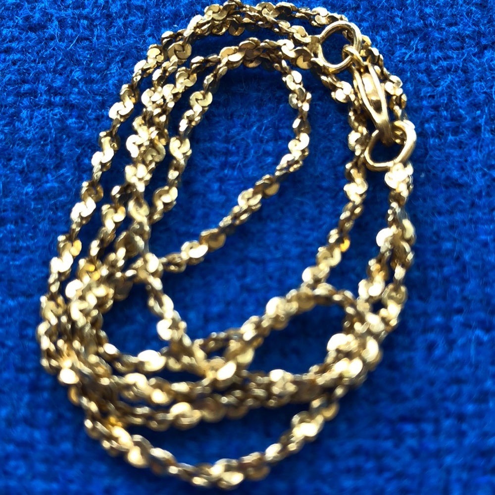 14k RGP twisted rope chain sterling silver 18”